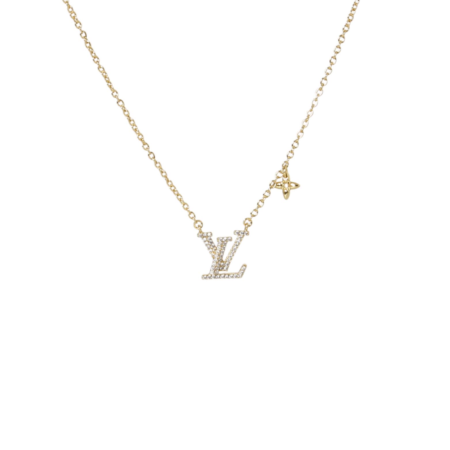Louis Vuitton Gold & Silver Letter Necklaces Set